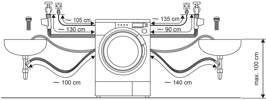 PANASONIC NA148VA2WFRBLANC - Longueurs de tuyau et de câble - 1