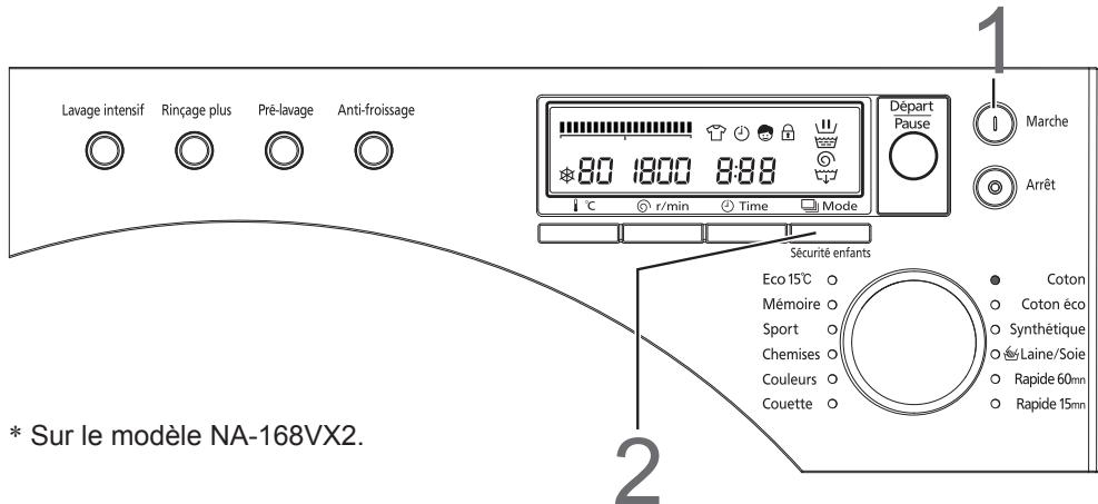 PANASONIC NA148VA2WFRBLANC - Programmation du verrouillage de sécurité pour l'infant - 1
