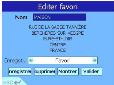 NAVMAN 630 - Pour changer le nom de votre favori : - 1