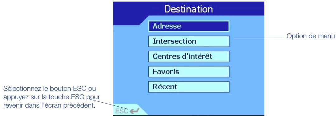 NAVMAN 630 - Utilisation des menus - 1