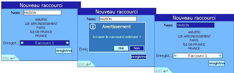 NAVMAN 630 - Ajouter un nouveau raccourci - 3