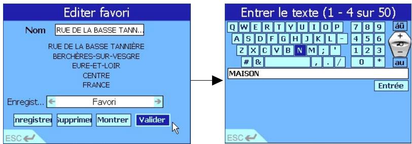 NAVMAN 630 - Modifier ou supprimer un favori denregistre - 2