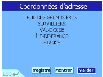 NAVMAN 630 - Pour se rendre à une adresse récemment utilisée - 2