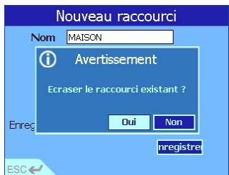 NAVMAN 630 - Suppression d'un raccourci - 1