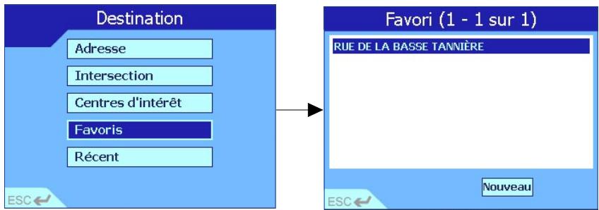 NAVMAN 630 - Utilisation d'un favori enregistré - 1