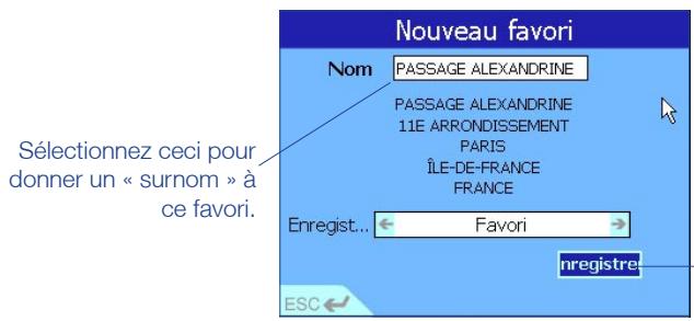 NAVMAN 630 - Ajout d'un nouveau favori - 2