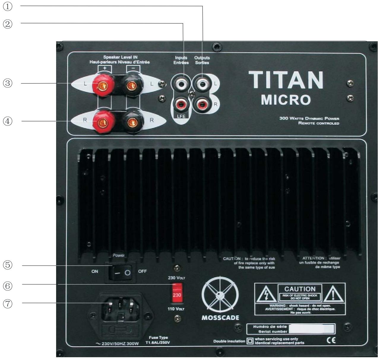 MOSSCADE TITAN 7.4 NOIR - Description de l'amplificateur - 1