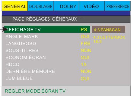 PEEKTON PK6749 - Configuration des menus - 2