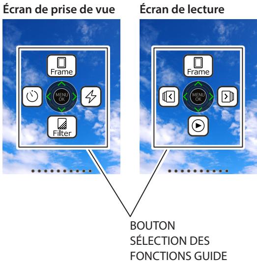 FUJIFILM INSTAX_MINI_LIPLAY_NOIR - Affichage du bouton sélection des fonctions GUIDE - 1