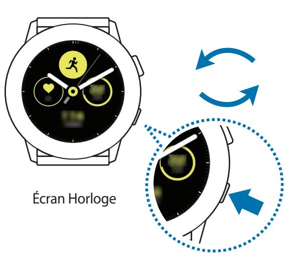 SAMSUNG Galaxy Watch Active - Passer de l'écran horloge à la liste des applications - 1