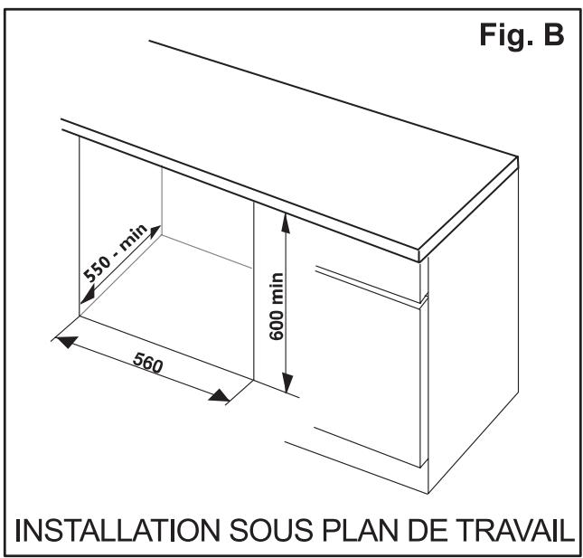 ARTHUR MARTIN FE 6690 WCO - Précautions d'encastrement : - 2