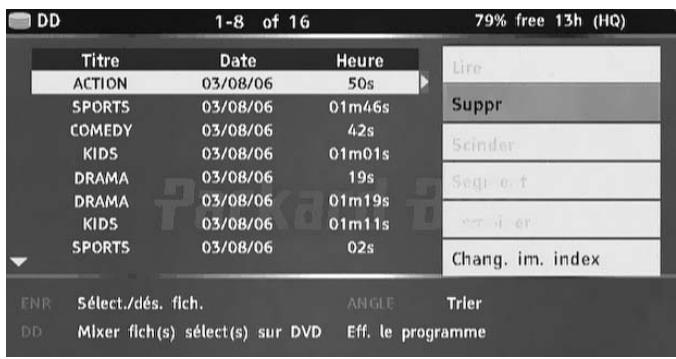 PACKARD BELL MULTIMEDIA REC 250 - Suppression d'un titre du téléviseur/disque dur - 2