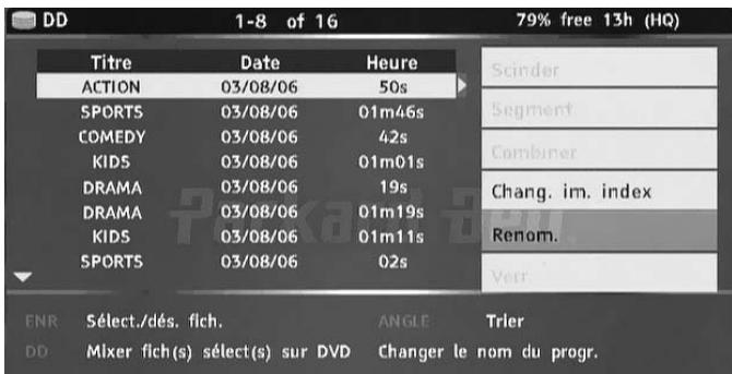 PACKARD BELL MULTIMEDIA REC 250 - Comment renommer un titre sur téléviseur/disque dur - 1