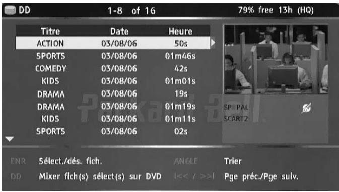 PACKARD BELL MULTIMEDIA REC 250 - Lecture d'un TITRE enregistré depuis le téléviseur sur le DISQUE DUR - 1