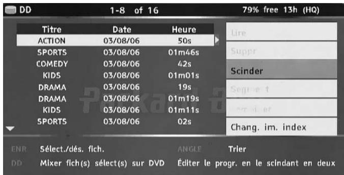 PACKARD BELL MULTIMEDIA REC 250 - Fractionnement d'un titre sur téléviseur/disque dur - 1