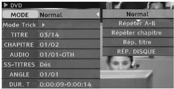 PACKARD BELL MULTIMEDIA REC 250 - Contrôle de la lecture via le menu lecture - 1