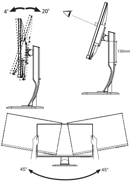 ITYAMA XU2390HS-B1 - Ajustement de la hauteur et l'angle de VISION : ProLite XUB2390HS / ProLite XUB2790HS - 1