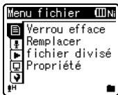 OLYMPUS WS-650 - Quand l'enregistreur est en mode d'arrêt, appuyez et maintenez enfoncée la touche ok▶/menu. - 1