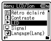 OLYMPUS WS-650 - Appuyez sur la touche + ou - pour sélectionner l'élément à configurer (p.49 à p.64). - 3