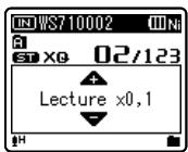 OLYMPUS WS-650 - Changement de la vitesse de lecture - 2