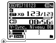OLYMPUS WS-650 - Appuyez sur la touche ▶ l ou ↓ pour ajuster le niveau de synchronisation de la voix. - 1