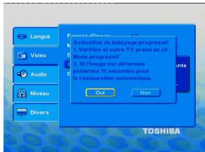 TOSHIBA SD 271 - (Pour les téléviseurs à balayage progressif uniquement) - 2