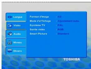 TOSHIBA SD 271 - (Pour les téléviseurs à balayage progressif uniquement) - 1