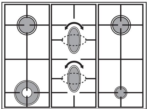 ARISTON C 09 SG1 X INOX - Conseils pratiques pour l'utilisation des brûleurs "semi-ovales - 1
