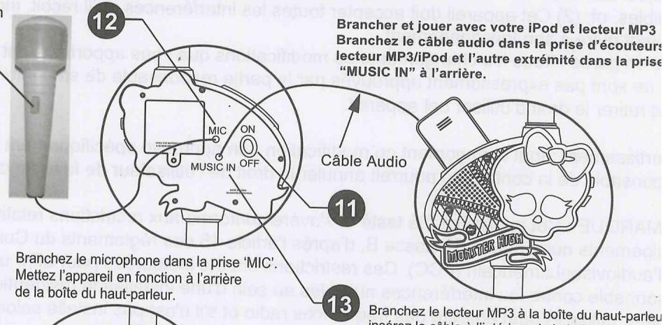 MONSTER HIGH micro sur pied 19948 - Avertissements importants relatifs aux piles - 1