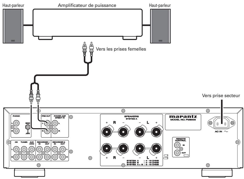 MARANTZ PM8003 - Brancher les PRISES PRE OUT - 1