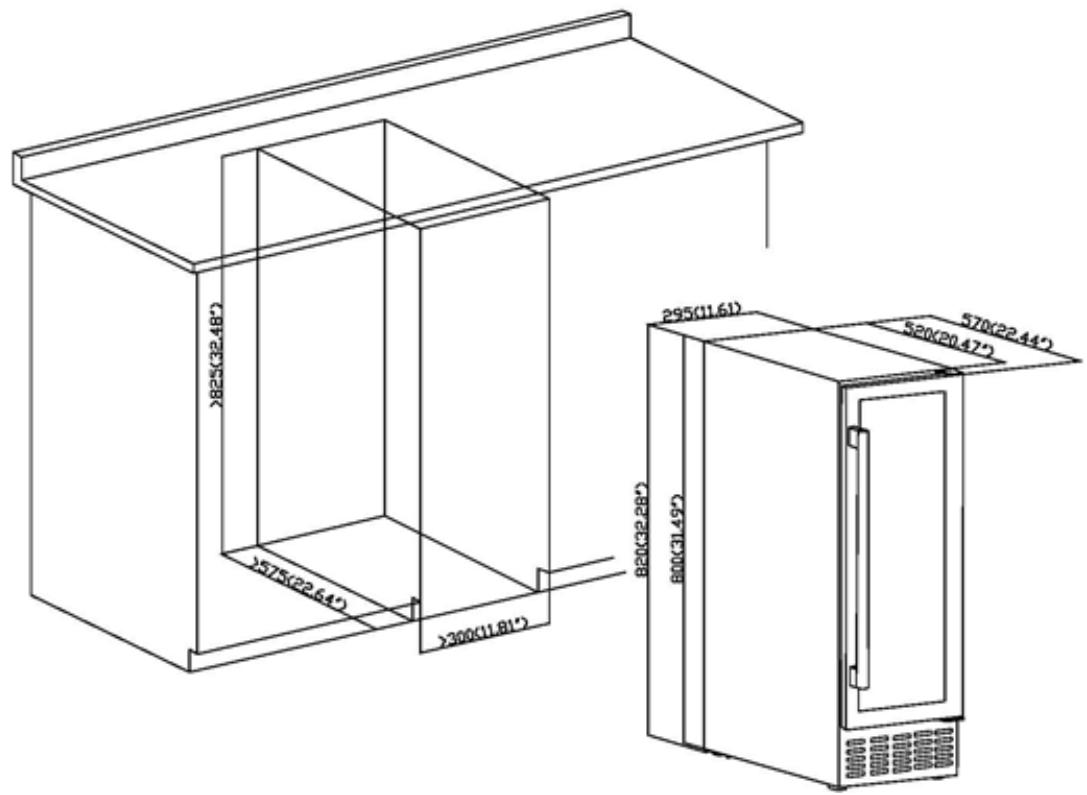 DE DIETRICH DUW20FB - Présentation d'encastrement dans l'armoire - 1