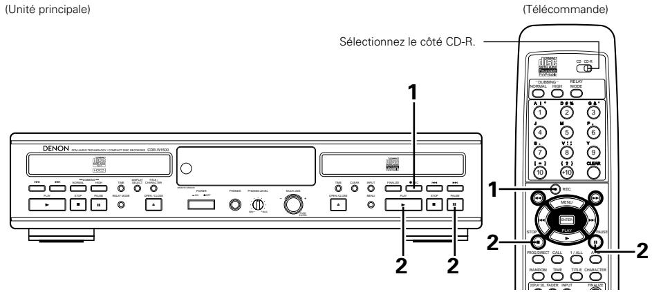 DENON CDR-W1500 - Ajout de nombres de piste pendant l'enregistrement - 1
