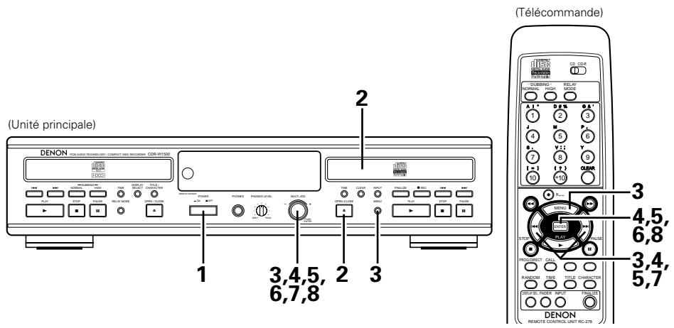 DENON CDR-W1500 - Effacement d'une ou plusieurs pistes éloignées de la dernière piste - 1