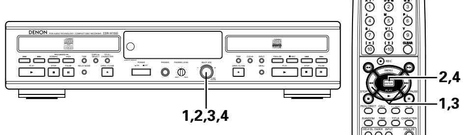 DENON CDR-W1500 - Réglage du niveau d'enregistrement synchronisé - 1