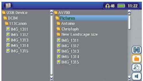 ARCHOS AV700 40 GO CANALSAT - Méthodes permettent de copier des photos sur votre AV 700 : - 2