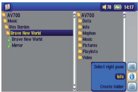 ARCHOS AV700 40 GO CANALSAT - Manipulation des fichiers et répertoires - 1