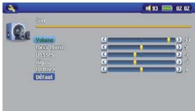 ARCHOS AV700 40 GO CANALSAT - Paramètres audio - 2