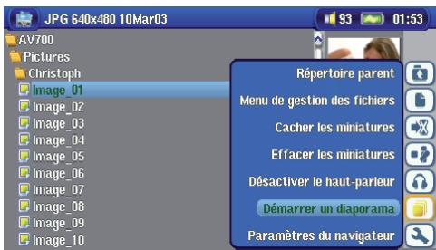 ARCHOS AV700 40 GO CANALSAT - Visionner un diaporama - 1