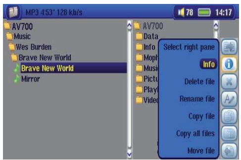 ARCHOS AV700 40 GO CANALSAT - Manipulation des fichiers et répertoires - 2