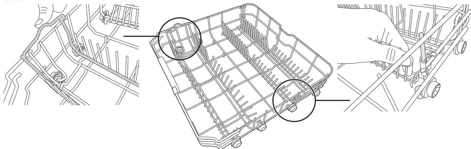 SAMSUNG DW60M6070IB - RASTRELLIERE PIEGHEVOLI DEL CESTELLO INFERiore - 1