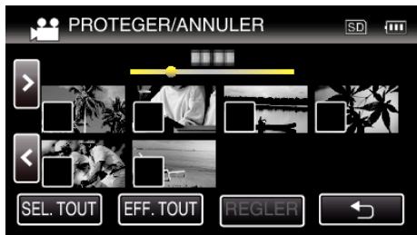JVC GZ-E300 - Protéger/diffuser la protection des fichiers sélectionnés - 6