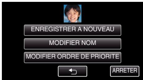 JVC GZ-E300 - Modifier l'information du visage enregistrée - 6