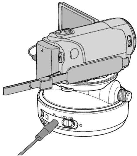 JVC GZ-E300 - Régler la lampe sur le socle panoramique. - 1