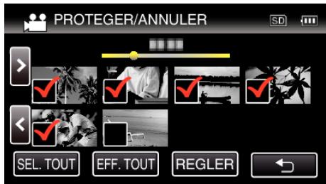 JVC GZ-E300 - Protéger/diffuser la protection des fichiers sélectionnés - 7