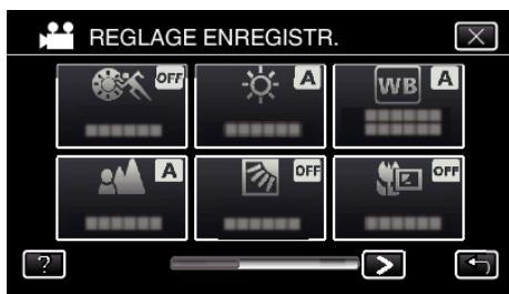 JVC GZ-E300 - Tapez "reglage enregistr." (passez à l'étape 4.) - 2