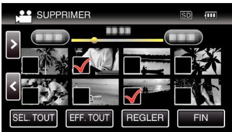 JVC GZ-E300 - Appuyez sur les fichiers à effacer. - 2