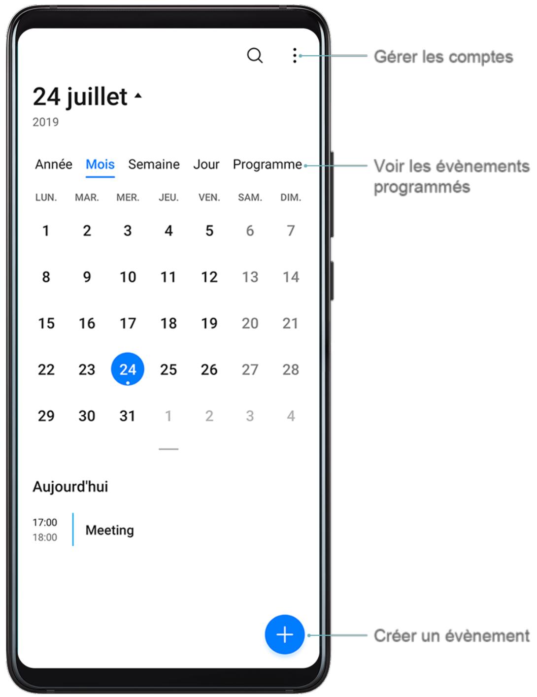 HUAWEI P40 - Ajouter et gérer des événements - 1
