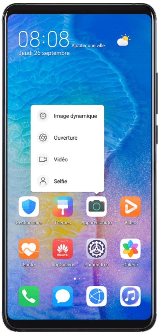 HUAWEI P40 - Accéder rapidement aux fonctionnalités fréquemment utilisées d'une application - 1