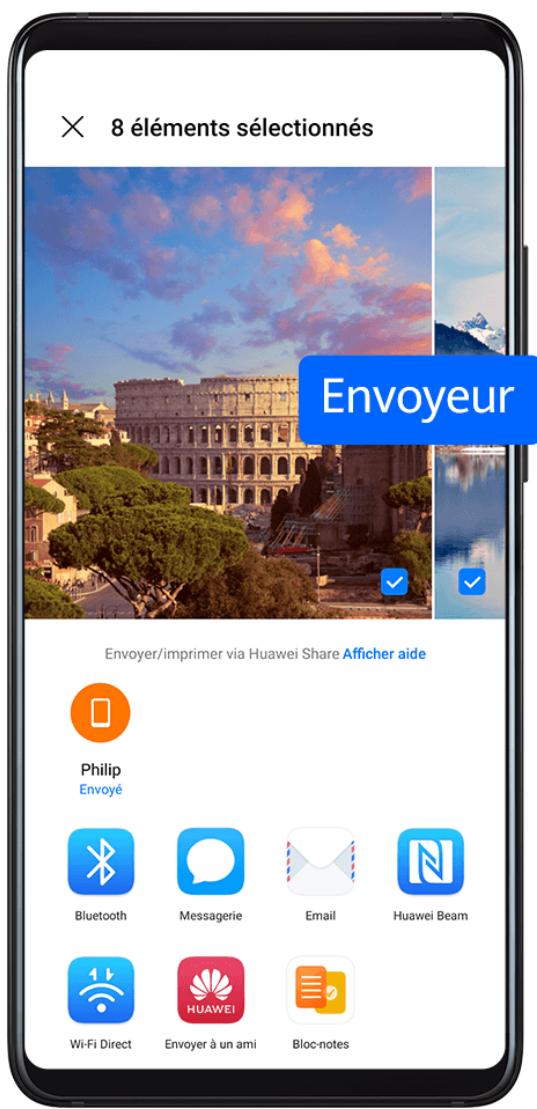 HUAWEI P40 - Transférer rapidement des fichiers entre vos appareils via huawei share - 1