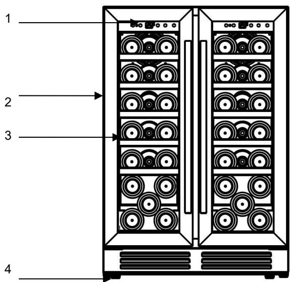 DARTY CAVE_A_VIN_INTEGRABLE_CBU40D1B - DESCRIPTION OF THE APPLIANCE - 1